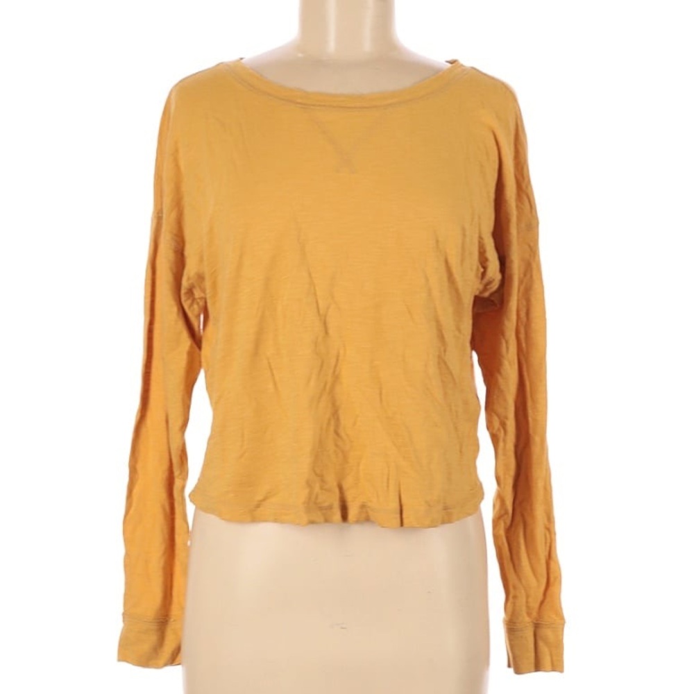 Abercrombie & Fitch Gold Cropped Relaxed Sweatshirt